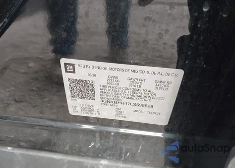 2020 Chevrolet Blazer Awd 2Lt z USA, uszkodzony, nr VIN 3GNKBHR47LS696528